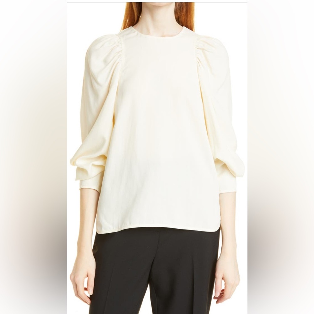 Rebecca Taylor Balloon Sleeve Tencel Lyocell Top